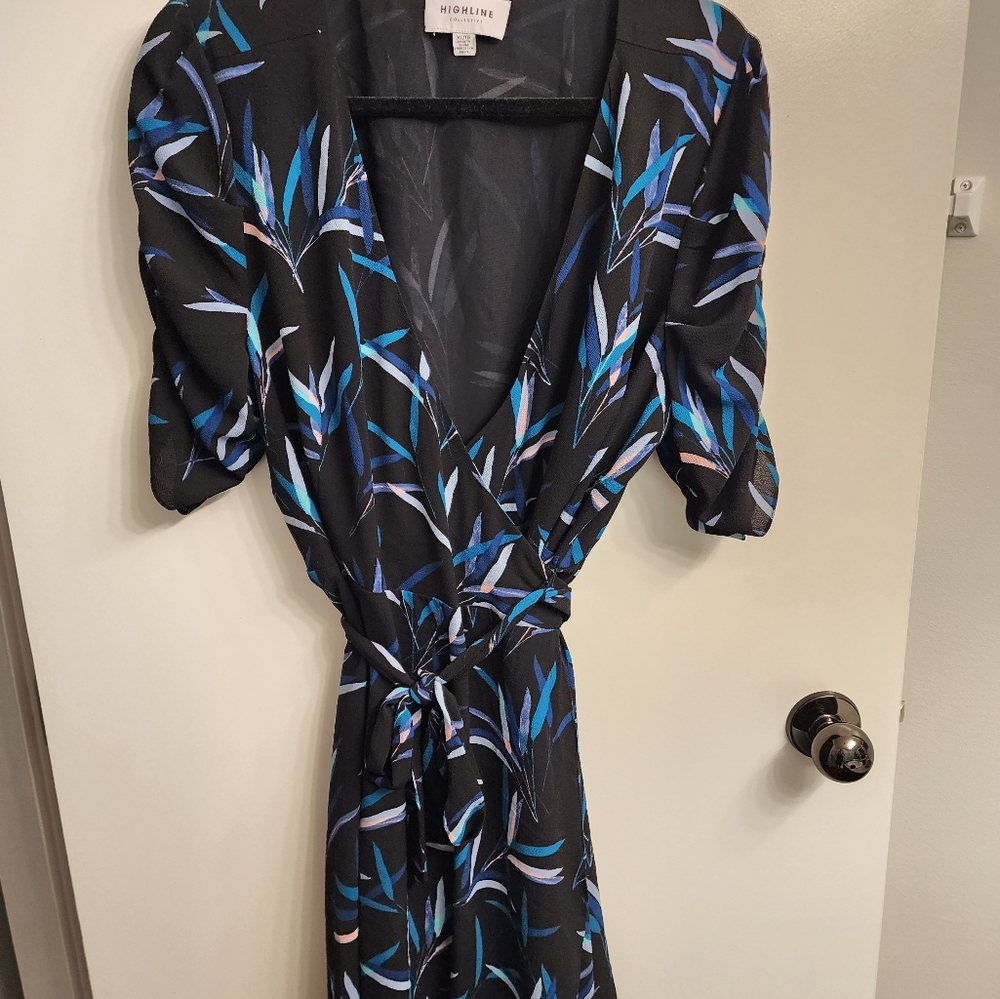 Dress by Highline Collective size xl.  Black with blue floral design.